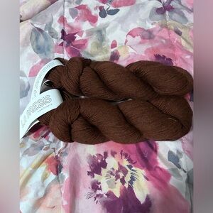 La Brebis Baby Alpaca Yarn in Chestnut, 2 skein lot